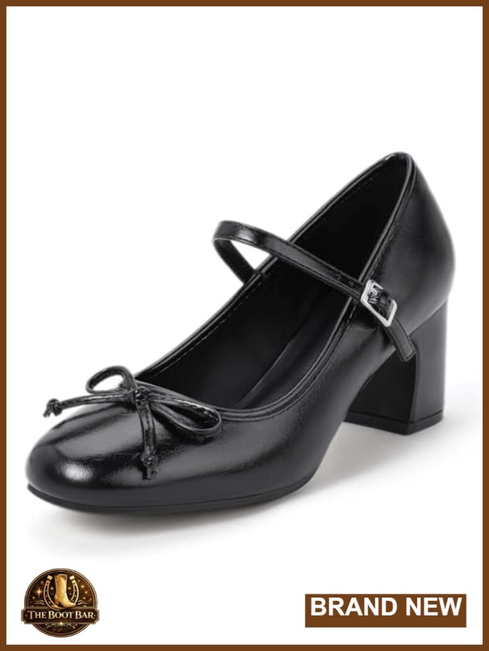 Mary Jane Block Heels Closed Toe Bow Dress Pumps Comfortable